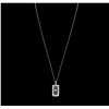 Image 2 : 14KT White Gold 1.05ctw Diamond Pendant With Chain