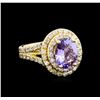 Image 1 : 4.15ct Tanzanite and Diamond Ring - 14KT Yellow Gold