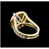 Image 3 : 4.15ct Tanzanite and Diamond Ring - 14KT Yellow Gold