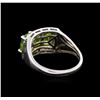 Image 3 : Crayola 2.40ctw Peridot and White Sapphire Ring - .925 Silver