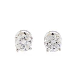 0.98ctw Diamond Stud Earrings - 14KT White Gold