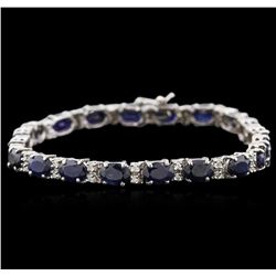 14KT White Gold 19.76ctw Sapphire and Diamond Bracelet