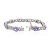 Image 3 : 14KT White Gold 7.90ctw Tanzanite and Diamond Bracelet
