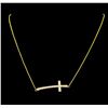 Image 1 : 0.55ctw Diamond Cross Necklace - 18KT Yellow Gold