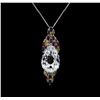 Image 1 : 14KT White Gold 23.00ct Beryl, Sapphire and Ruby Pendant With Chain