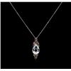 Image 2 : 14KT White Gold 23.00ct Beryl, Sapphire and Ruby Pendant With Chain