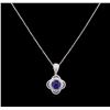 Image 2 : 14KT White Gold 4.18ct Tanzanite and Diamond Pendant With Chain