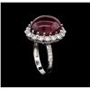 Image 4 : 15.71ct Ruby and Diamond Ring - 14KT White Gold