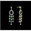 Image 2 : 3.80ctw Opal Earrings - 18KT Yellow Gold