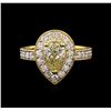 Image 1 : 2.20ctw Fancy Yellow Diamond Ring - 14KT Yellow Gold