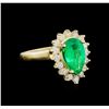 Image 1 : 1.73ct Emerald and Diamond Ring - 14KT Yellow Gold