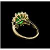 Image 3 : 1.73ct Emerald and Diamond Ring - 14KT Yellow Gold