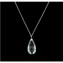 127.00ct Aquamarine and Diamond Pendant With Chain - 14KT White Gold