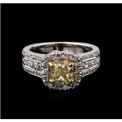 2.21ctw Fancy Yellow Diamond Ring - 14KT Two-Tone Gold