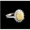 Image 1 : 2.40ct Opal and Diamond Ring - 14KT White Gold