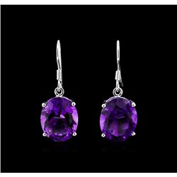 Crayola 17.60ctw Amethyst Earrings - 14K White Gold