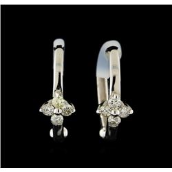 0.10ctw Diamond Earrings - 14KT White Gold