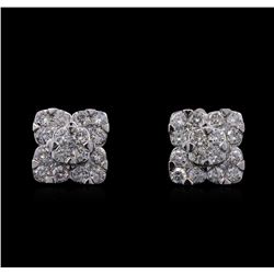 1.68ctw Diamond Earrings - 14KT White Gold