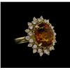 Image 1 : 14KT Yellow Gold 5.03ct Citrine and Diamond Ring