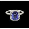 Image 2 : 2.45ct Tanzanite and Diamond Ring - 14KT White Gold