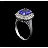 Image 4 : 3.58ct Tanzanite and Diamond Ring - 14KT White Gold