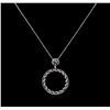 Image 1 : 1.11ctw Diamond Pendant With Chain - 14KT White Gold