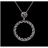 Image 2 : 1.11ctw Diamond Pendant With Chain - 14KT White Gold