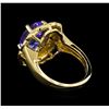 Image 3 : 4.80ct Tanzanite and Diamond Ring - 14KT Yellow Gold