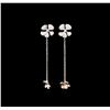 Image 1 : 0.32ctw Diamond Earrings - 14KT Two-Tone Gold