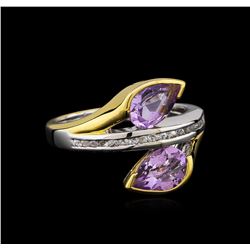 Crayola 2.20ctw Pink Amethyst and White Sapphire Ring - .925 Silver