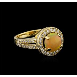 1.48ct Opal and Diamond Ring - 14KT Yellow Gold