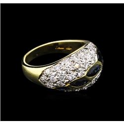 1.20ctw Sapphire and Diamond Ring - 14KT Yellow Gold