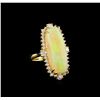 Image 1 : 10.30ct Opal and Diamond Ring - 14KT Yellow Gold