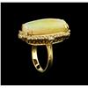 Image 4 : 10.30ct Opal and Diamond Ring - 14KT Yellow Gold