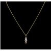 Image 2 : 0.56ctw Tanzanite and Diamond Pendant With Chain - 14KT Yellow Gold