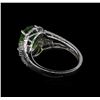 Image 3 : 4.00ct Tsavorite and Diamond Ring - 14KT White Gold