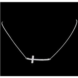 0.55ctw Diamond Cross Necklace - 18KT White Gold