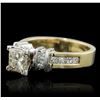 Image 2 : 14KT Yellow Gold 1.56ctw Princess Cut Diamond Ring