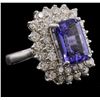 Image 1 : 14KT White Gold 6.93ct Tanzanite and Diamond Ring