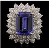 Image 2 : 14KT White Gold 6.93ct Tanzanite and Diamond Ring