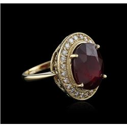 14KT Yellow Gold 11.50ct Ruby and Diamond Ring