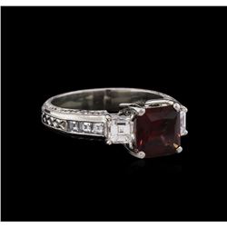 2.25ct Garnet and Diamond Ring - Platinum