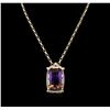Image 1 : 14KT Yellow Gold 73.39ct Ametrine & Diamond Pendant with Chain