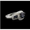 Image 1 : 1.60ctw Sapphire and Diamond Ring - 14KT White Gold