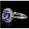 Image 1 : 14KT White Gold 2.37ct Tanzanite and Diamond Ring
