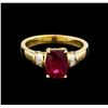 Image 2 : 1.90ct Rubellite and Diamond Ring - 14KT Yellow Gold