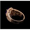 Image 3 : 2.00ct Tanzanite and Diamond Ring - 14KT Rose Gold