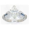 Image 1 : EGL Cert 2.08ctw Diamond and Sapphire Ring - Platinum