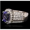 Image 1 : 14KT White Gold 3.88ct Tanzanite and Diamond Ring