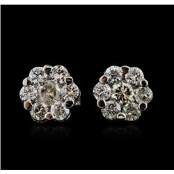 14KT White Gold 1.03ctw Diamond Earrings